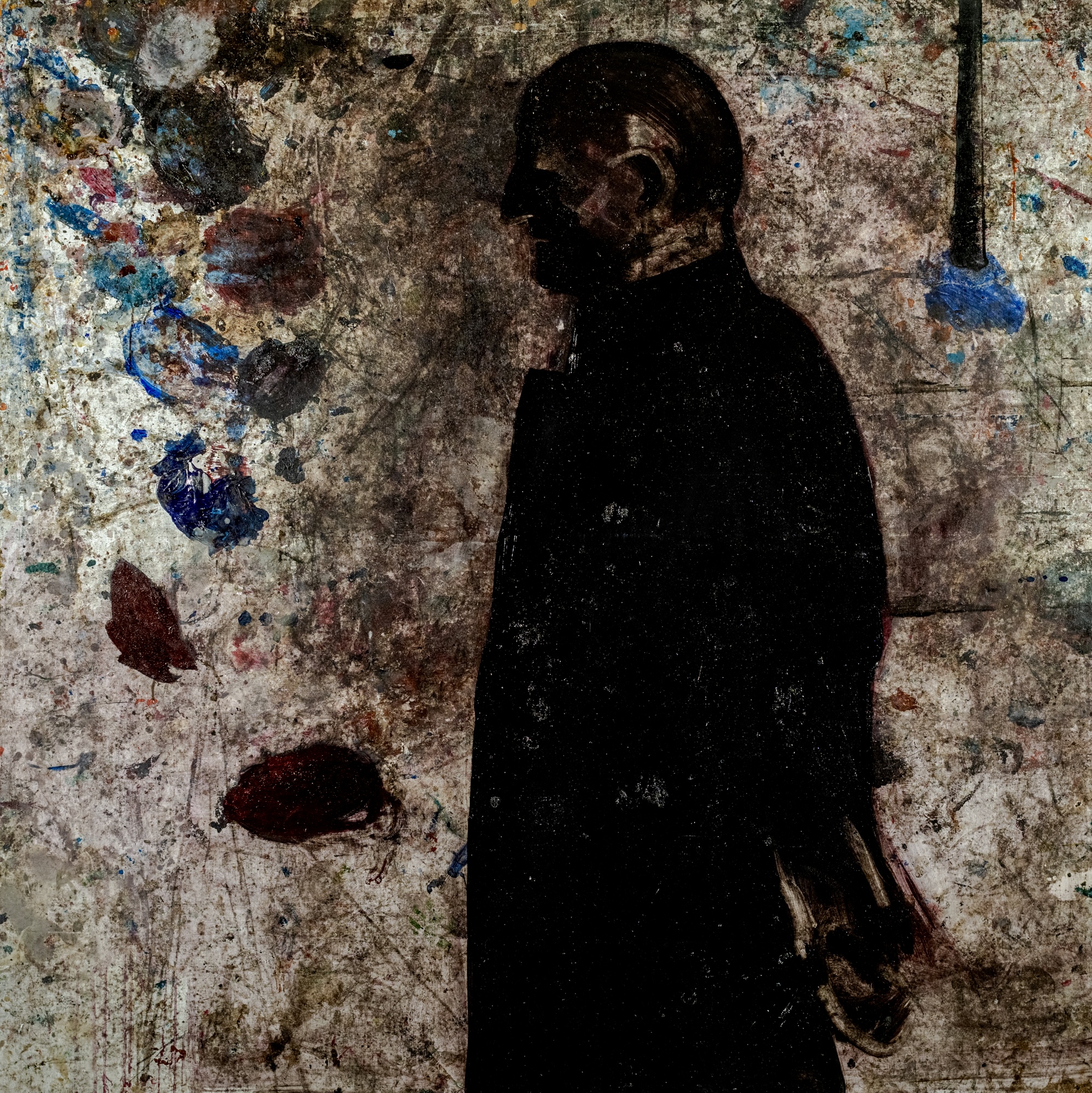 The Man in Black, oil on linen canvas, 160x160cm, 2024, Private collection